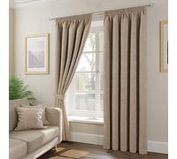 Tatton Beige Weave Effect Pair (2) of Tie Backs. Matching Curtains & Cushion Covers Also Available