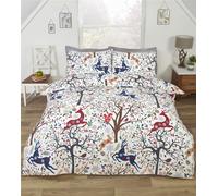 Rapport Tatton King Size Duvet Cover Reversible Bed Set Winter Festive Multi, Cotton, 124025830