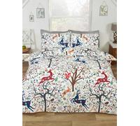 Rapport Tatton King Size Duvet Cover Reversible Bed Set Winter Festive Multi, Cotton, 124025830