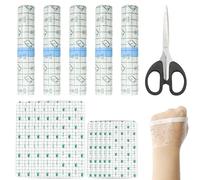 Tattoo Aftercare Bandage, 5 Rolls 15cm×1m Second Skin Tattoo Cover Clear Second Skin Healing Protective Bandages with Scissors, Waterproof Stretch Antibacterial Wound Dressing Tape for Swimming Shower