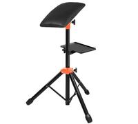 Tattoo Armrest With Tray, Tattoo Arm Rest Foldable Tattoo Tripod Black Leather Pad Height Adjustable and Tilt for Tattoo Artist (Orange)