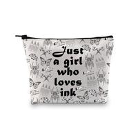 Tattoo Artist Makeup Bag Tattoo Lover Gift Tattoo Maker Gift Addicted to Ink Tattooist Cosmetic Bag (Loves Ink 3UK)