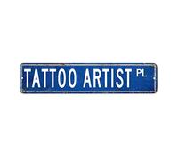 Tattoo Artist Street Signs Customized Aluminum Metal Sign Tattoo Artist Decor Tattoo Artist Gift Rustic Wall Art Farmhouse Decorative Sign Wall Decor For Bedroom Cafe Bar Office Garage