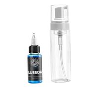 Tattoo Blue Soap Neutral 40ml Tattoo Wash Cleansing Soap with 200ml Empty Bottle 40ml Blue Algae 200ml Press Bottle Set
