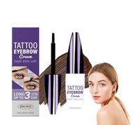 Tattoo Brow Peel Off Eyebrow Tint, Waterproof Long-Lasting Natural Look Eyebrow Tattoo Peel Off, Gentle Formula Eye Brow Tint Kit, Easy Apply Brush for All-Day Flawless Brown Eye Brow Tint