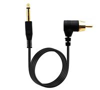 Tattoo Clip Cord Gold-plated Cable, AWADUO Professional Rubber Tattoo Clip Line Cable 6.35mm to RCA 90 Degree OD 2.2 Cords for Tattoo Pen/Rotary Tattoo Machine(Black/1.8M)