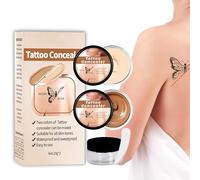Tattoo Cover Up Cream, 2 Color Creamy Concealer Full Coverage, Waterproof Tattoo Cover Concealer for Birthmark, Scar, Spot and Acne, Natural Tattoo Cover Up Makeup for All Skin Types