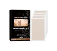 Tattoo Cover Up Make-Up - Pack of 6 Ultra Thin, Waterproof & Breathable Masking Plasters | Tattoo Tape for Scars, Moles & Blemishes - Invisible Concealer Effect (1 Piece)
