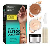 Tattoo Cover up Makeup - 2 Color Full Concealer Coverage for Bruises Tattoos Scars - Body Makeup Waterproof No Transfer - Bruise Cover up Makeup for All Skin Tones, Natural Invisible Finish