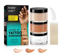 Tattoo Cover Up Makeup, 2-Shade Professional Concealer Kit | for Tattoos, Scars & Skin Imperfections, Full Coverage Camouflage Cream, Sweat & Transfer Resistant