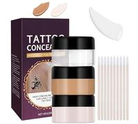 Tattoo Cover Up Makeup Waterproof, 2 Colors Full Coverage Foundation, Sweatproof No Transfer Body & Leg Makeup, Mixable Light and Dark Shades for Natural Look