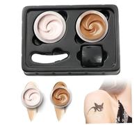 Tattoo Cover up Makeup Waterproof, 2 Colors Tattoo Concealer, 2x10g Scar Cover Up, Anti-Stick Body Makeup for Birthmarks, Dark Spots, Scars, Vitiligo