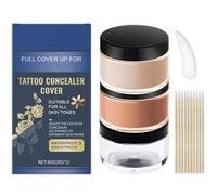 Tattoo Cover Up Makeup Waterproof - Full Coverage Body & Leg Concealer | Sweatproof Transfer-Resistant Body Foundation for Tattoos, Scars, Birthmarks & Veins, 2-Shade Mixing Kit, 40g