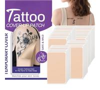 Tattoo Cover Up Patch, Invisible Waterproof Tattoo Concealer Stickers, Ultra-Thin Breathable Skin Tape for Tattoos Scars Birthmarks, Natural Look, Long-Lasting Coverage for Daily (6 box)