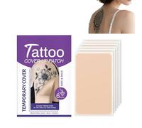 Tattoo Cover Up Patch Waterproof - 13x9cm Body Concealer Stickers for Scars & Birthmarks, Ultra-Thin Breathable Skin Color Makeup Stickers, 6 Pcs Invisible Covering Patches (A-1box with 6stickers)