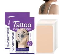 Tattoo Cover Up Patch Waterproof - 13x9cm Body Concealer Stickers for Scars & Birthmarks, Ultra-Thin Breathable Skin Color Makeup Stickers, 6 Pcs Invisible Covering Patches (A-2boxes with 12stickers)