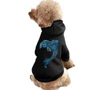 Tattoo Dolphin Totem Dog Clothes Short Sleeve Pet Hoodie Cute Cat Costume Jacket Tee for Small Dogs XS