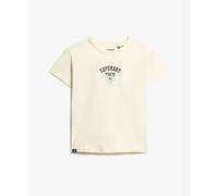 Tattoo effect rhinestone fitted T-shirt for women Superdry Blanc S