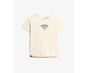 Tattoo effect rhinestone fitted T-shirt for women Superdry Blanc S