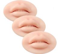 Tattoo Fake Lips 3 Pieces 5D Fake Lips, Silicone Lips for Makeup Practice, Soft Tattoo Practice Lips Model for Semi Permanent Make Up Supplies