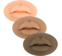 Tattoo Fake Lips 3 Pieces 5D Fake Lips, Silicone Lips for Makeup Practice, Soft Tattoo Practice Lips Model for Semi Permanent Make Up Supplies