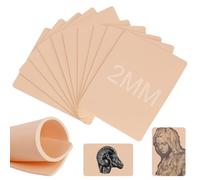 Tattoo Fake Skin 2MM - Jconly Thick Tattoo Skin for Practice, Double Sides 8×6 in Soft Silicone Practice Skin for Beginners and Tattoo Artists 10Pcs