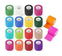 Tattoo Grip Cover 18Pcs, Tattoo Grip Tape 2'' x 5Yards, Self Adherent Cohesive Bandages for Ankle Sprains, Wrist Swelling &Tattoo，Mix Colors