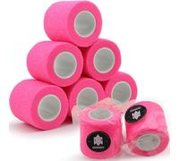 Tattoo Grip Cover Wrap Pink - Denergy 24pcs PMU Pen Grip Tape Wrap Cover Cohesive Sports Adherent Tape Adhesive Bandage for Tattoo Machine Tattoo Accessories (Hot Pink 6pcs)