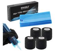 Tattoo Grip Tapes and Tattoo Pen Bags - Emalla 200PCS Blue Tattoo Pen Machine Covers and 4Pcs Self-adhesive Bandage Covers Tattoo Pen Bags and Grip Tapes for Tattoo Supplies