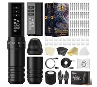Tattoo Gun Kit - Kiss of Dragon Complete 2400mAh Rotary Tattoo Machine with 6 stroke length Options Dual batteries for longer working time