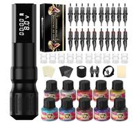 Tattoo Gun Kit-Kiss of Dragon Tattoo Machine, Practice Tattoo Pen for Beginners, 1800mAh Power Supply Tattoo Machine Equipped with Customized High-Precision Motor