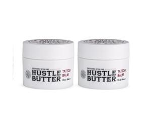 TATTOO HUSTLE BUTTER DELUXE ORIGINAL - Vegan Tattoo Cream 2x30ml | pre- and aftercare balm, natural ingredients, mango, papaya & shea butter, promotes healing, reduces redness & swelling