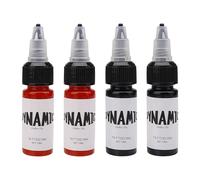 Tattoo Ink Black 2pcs, Red 2pcs, Dynamic Tattoo Ink, Tattoo Supplies for Colouring and Mixing, Vibrant, Sterilized, Vegan, Safe and Long Lasting(15ml/Bottle)