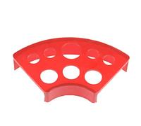 Tattoo Ink Cap Cup Stand Holder, Plastic, Curved Fan Design, Holds All Three Sizes, 10x2.4cm, Professional Studio Supply (Red)