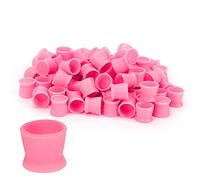 Tattoo Ink Caps, 300pcs Tattoo Caps Durable Tattoo Ink Pigment Cup Ink Cups Silicone Ink Caps Eyebrow Lip Eyes Tattoo Pigment Cup(red)