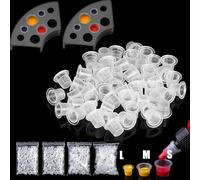 Tattoo Ink Caps Cups Holder - MIUXIA 402Pcs Mixed Size Tattoo Ink Cups Caps Small Mediun Large Tattoo Pigment Caps Cups with Wide Cup Edge Tattoo Ink Set Tattoo Supplies