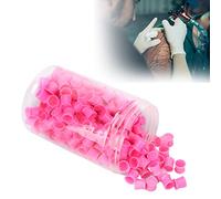 Tattoo Ink Caps Cups Mixed 300PCS Disposable Pigment Ink Caps in 12MM Tattoo Cups Caps Silicone Pigment Ink Caps for Supplies (Pink)