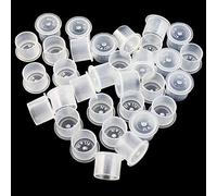 Tattoo Ink Caps Cups - SOTICA 300PCS #14 Medium Plastic Ink Pots Tattoo Pigment Ink Caps with Base for Supplies