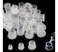 Tattoo Ink Caps Cups - Yuelong 1000pcs Mixed Sizes Tattoo Ink Cups With Base White #11 Small #14 Medium #17 Large Pigment Caps Microblading Ink Cups for Tattoo ink Tattoo Supplies Tattoo Kits