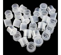 Tattoo Ink Caps Medium - Autdor 500Pcs Tattoo Cups 14mm Disposable Tattoo Ink Cups With Base Microblading Pigment Caps for Tattoo Permanent Makeup Container Cap Tattoo Accessories Tattoo Supplies