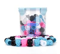 Tattoo Ink Caps with Container, ATOMUS 100pcs Mixed Color Disposable Skull Inks Cups with 800ml Container Box Pigment Permanent Makeup Cap for Holding Tattoo Supplies Accessories Kit