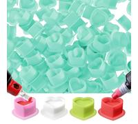 Tattoo Ink Cup Heart-Shaped Disposable Silicone Cup Eyebrow Eyeliner Lip Color Pigment Cup Tattoo Pigment Holder 200PCS (cyan)