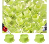 Tattoo Ink Cup Heart-Shaped Disposable Silicone Cup Eyebrow Eyeliner Lip Color Pigment Cup Tattoo Pigment Holder 200PCS (Green)