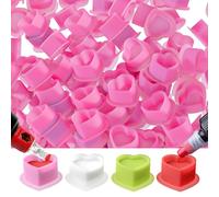 Tattoo Ink Cup Heart-Shaped Disposable Silicone Cup Eyebrow Eyeliner Lip Color Pigment Cup Tattoo Pigment Holder 200PCS (pink)