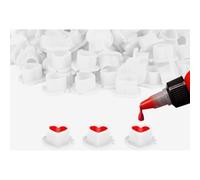 Tattoo Ink Cups - 50Pcs Heart Shaped Disposable Tattoo Ink Cups, Silicone Pigment Holders for Tattoo Artists, Single-Use Ink Caps for Permanent Makeup Microblading and Tattooing - (White)