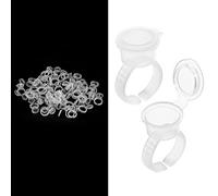 Tattoo Ink Holder Ring Set 100pcs for Eyelash Pigment Tattoo Pigment Kit with Plastic Caps Lids Beauty Tools for Artists Supplies Professional Use