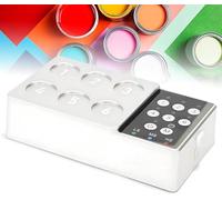 Tattoo Ink Mixer, Tattoo Pigment Mixing Set, with 100 Pieces of Magnetic Rods, 10 Mixing Cups, 3 Levels of Adjustment, for Artistic Color Tuning, Laboratory, Pigment(White)