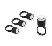 Tattoo Ink Ring Cups,100Pcs Microblading Pigment Glue Rings with Sponge Ink Cups Caps Permanent Makeup Tattoo Eyelash Eyebrow Extensions Medium Holder for Tattoo Supplies, Microblading Supplie