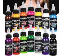 Tattoo Ink Set 14 Colors 30ml Vegan-Friendly Professional Tattoo Supplies | Smooth Application, for Lining Shading & Color Work, Rich Pigment Shades, Suitable for Artists & Beginners