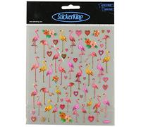 Tattoo King Multi-Colored Stickers-Flamingo Love